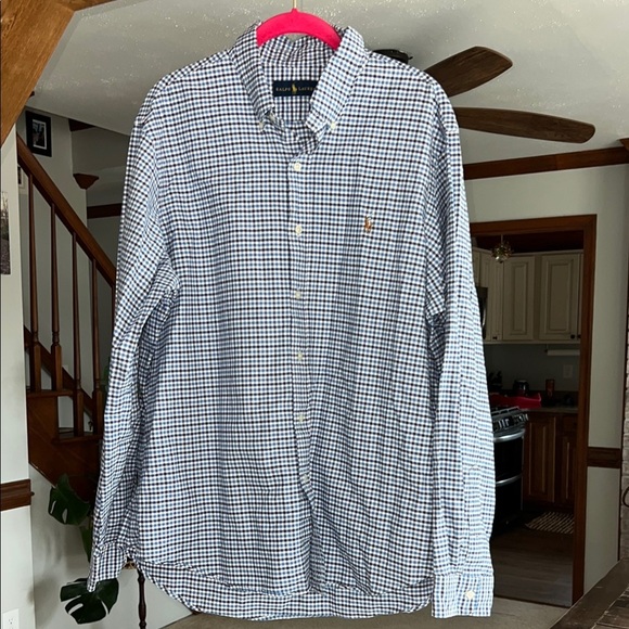 Blue Label Ralph Lauren Checkered Button Down Shirt with Relaxed Fit - Picture 1 of 8